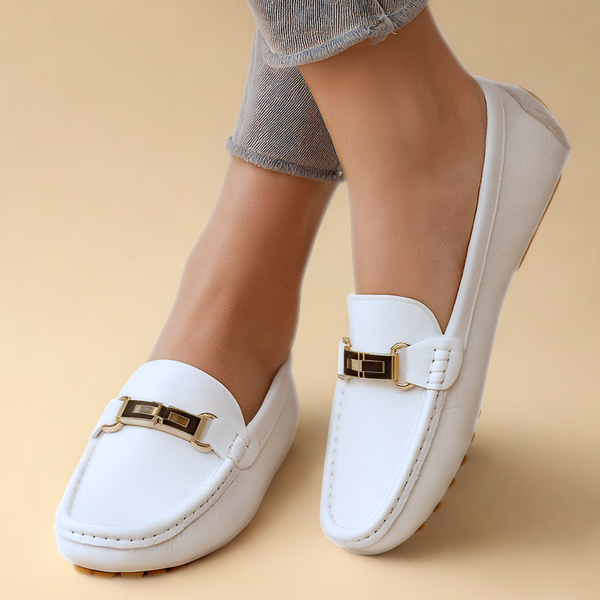 Louvelle™ | Mocassins en Cuir Doré